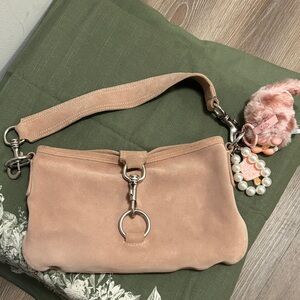 Miu Miu Blush Pink Suede Shoulder Bag